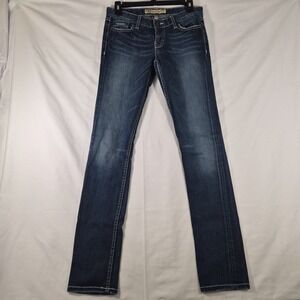 Y2k BKE Stella Jeans Womens Rhinestone 27x33 Bootcut Stretch Denim Buckle